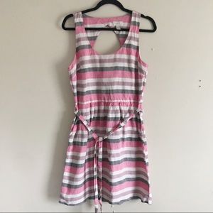 Ann Taylor LOFT Sz 8 Pink Striped Dress